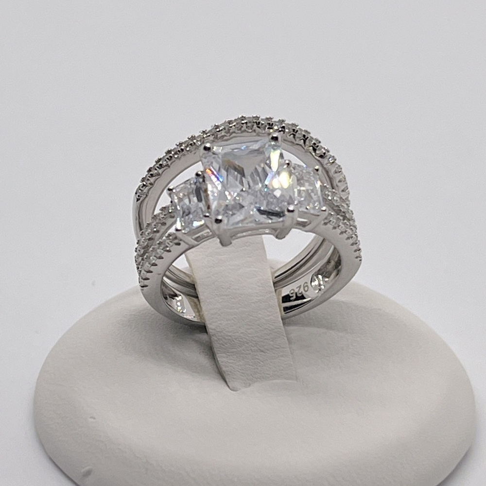 Gorgeous 925 Silver wedding Set Ring women Jewelry White  Sapphire Ring. R28